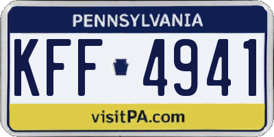 PA license plate KFF4941