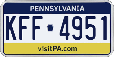 PA license plate KFF4951