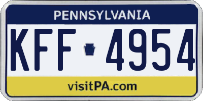 PA license plate KFF4954