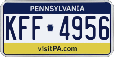 PA license plate KFF4956