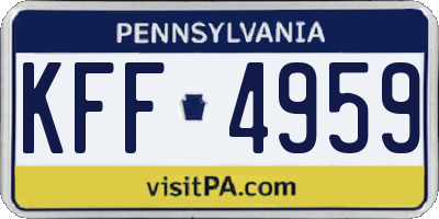 PA license plate KFF4959