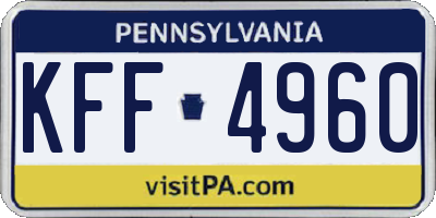 PA license plate KFF4960