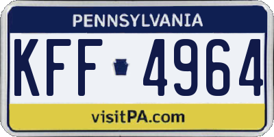 PA license plate KFF4964