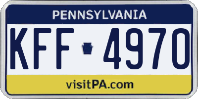 PA license plate KFF4970