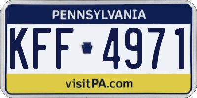 PA license plate KFF4971