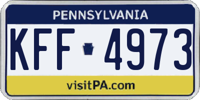 PA license plate KFF4973