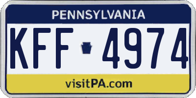 PA license plate KFF4974