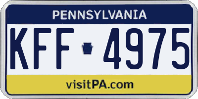 PA license plate KFF4975