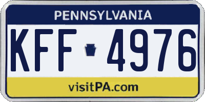 PA license plate KFF4976