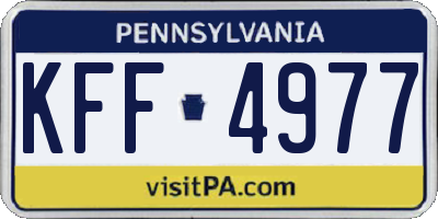 PA license plate KFF4977