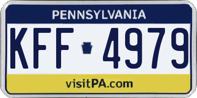 PA license plate KFF4979