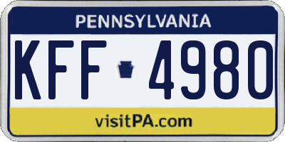 PA license plate KFF4980