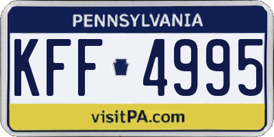 PA license plate KFF4995