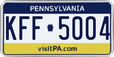 PA license plate KFF5004