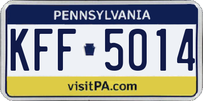 PA license plate KFF5014