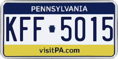 PA license plate KFF5015