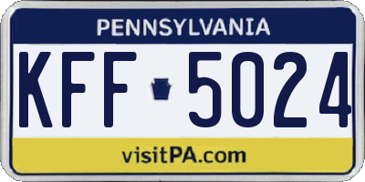 PA license plate KFF5024