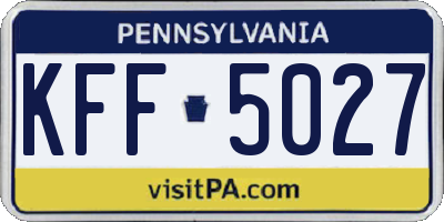 PA license plate KFF5027