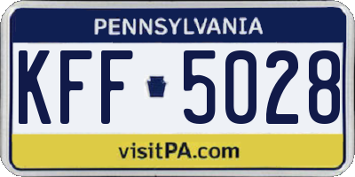 PA license plate KFF5028