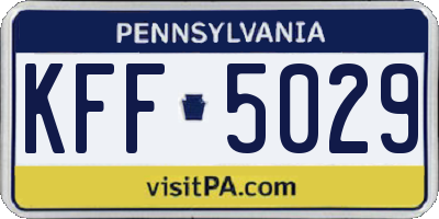 PA license plate KFF5029