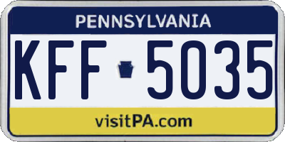 PA license plate KFF5035