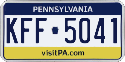 PA license plate KFF5041