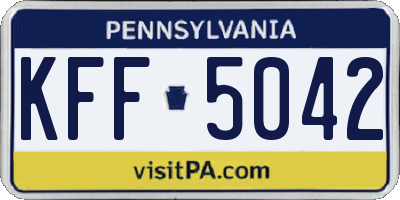 PA license plate KFF5042