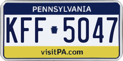 PA license plate KFF5047
