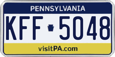 PA license plate KFF5048