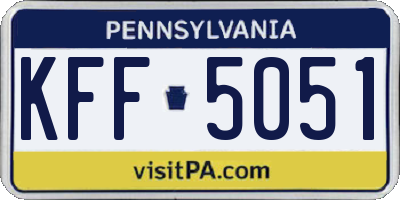 PA license plate KFF5051