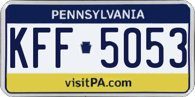 PA license plate KFF5053