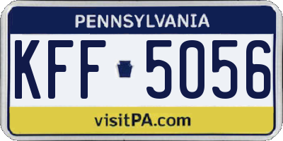 PA license plate KFF5056