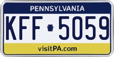 PA license plate KFF5059
