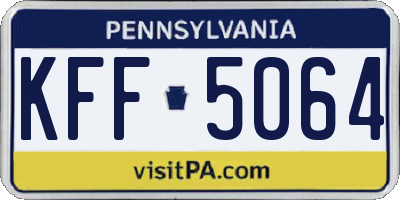 PA license plate KFF5064
