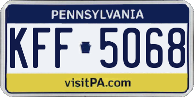 PA license plate KFF5068