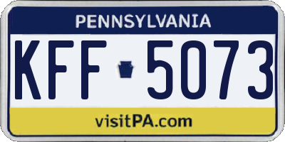 PA license plate KFF5073