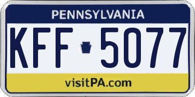 PA license plate KFF5077