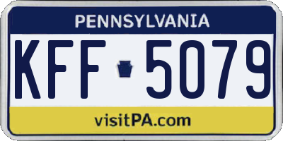 PA license plate KFF5079