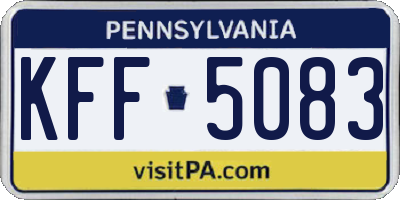 PA license plate KFF5083