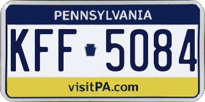 PA license plate KFF5084