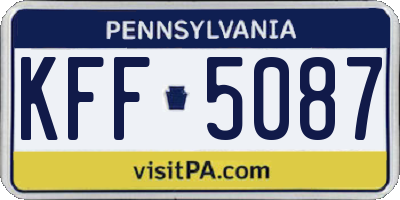 PA license plate KFF5087