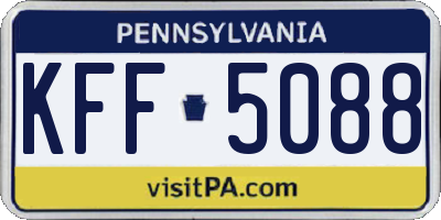 PA license plate KFF5088