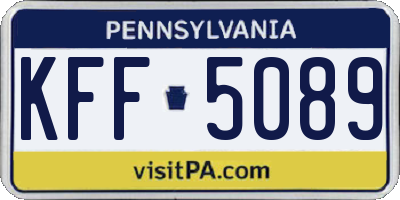 PA license plate KFF5089