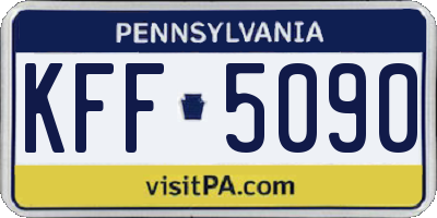 PA license plate KFF5090