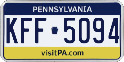 PA license plate KFF5094