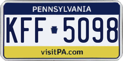 PA license plate KFF5098