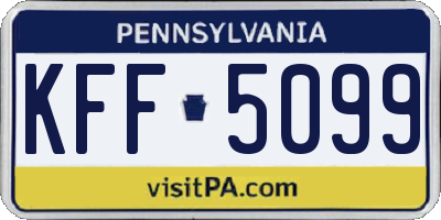 PA license plate KFF5099
