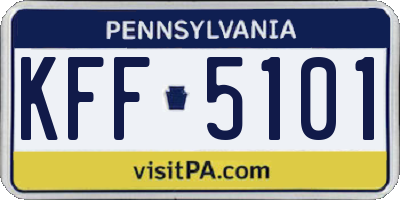PA license plate KFF5101