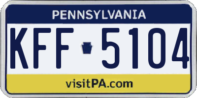 PA license plate KFF5104