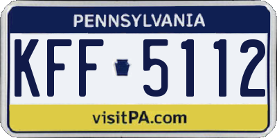 PA license plate KFF5112